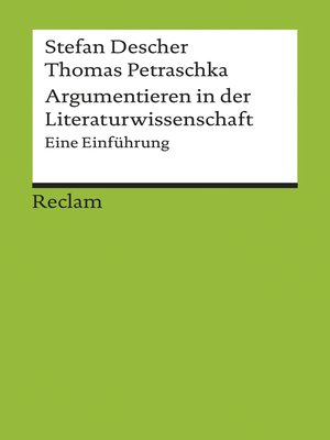 cover image of Argumentieren in der Literaturwissenschaft. Eine Einführung